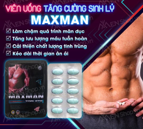 Viên Uống Maxman 3800 Chính Hãng Tăng Cường Sinh Lý Nam