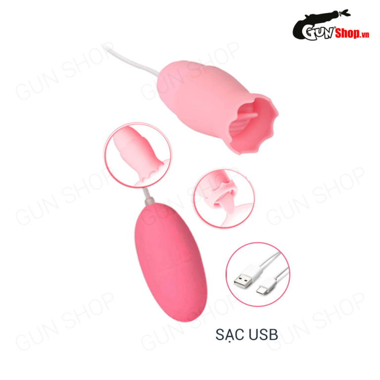 Trứng Rung Lồng Đèn 2 Đầu Kèm Lưỡi Liếm Dùng Sạc Mizz Zee